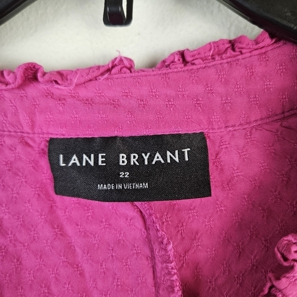 Lane Bryant Plus button down Pink Top Blouse Shirt Size 22 - Picture 3 of 7